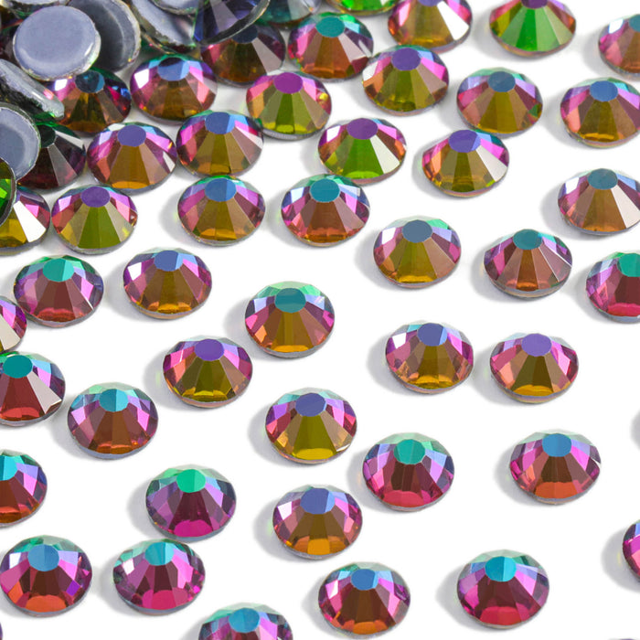 Beadsland Hotfix Rhinestones, diamantes de imitación de cristal para manualidades, ropa, decoración de bricolaje, volcán verde