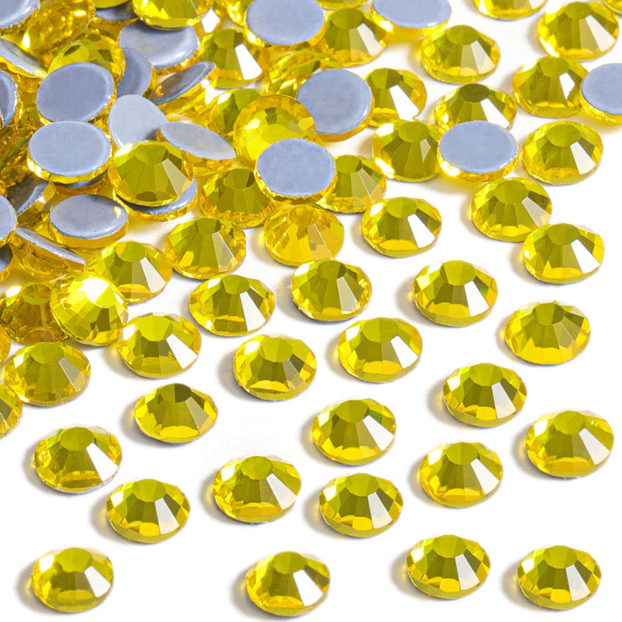 Beadsland Hotfix Rhinestones, Crystal Rhinestones for Crafts Clothes DIY Decoration-Lemon Yellow