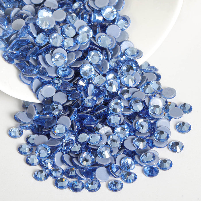 Beadsland Hotfix Rhinestones, Crystal Rhinestones for Crafts Clothes DIY Decoration- Light Sapphire