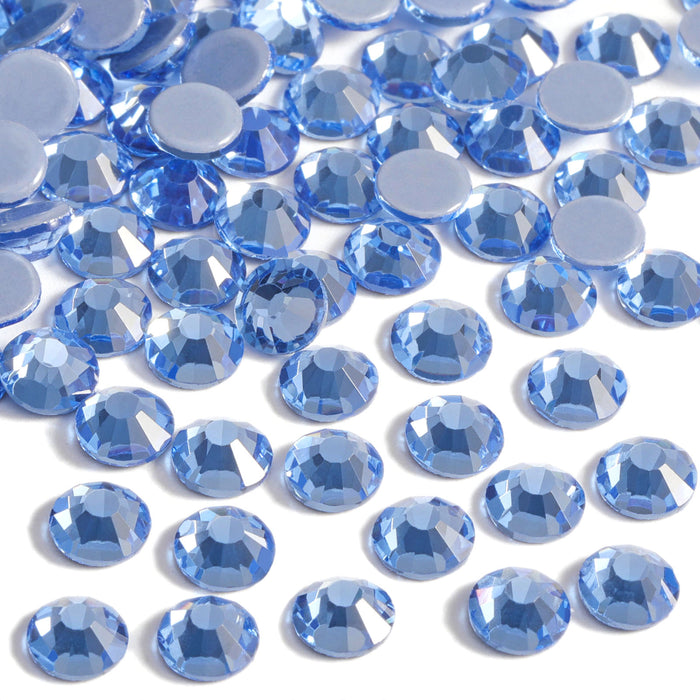 Diamantes de imitación Beadsland Hotfix, diamantes de imitación de cristal para manualidades, ropa, decoración de bricolaje, zafiro claro