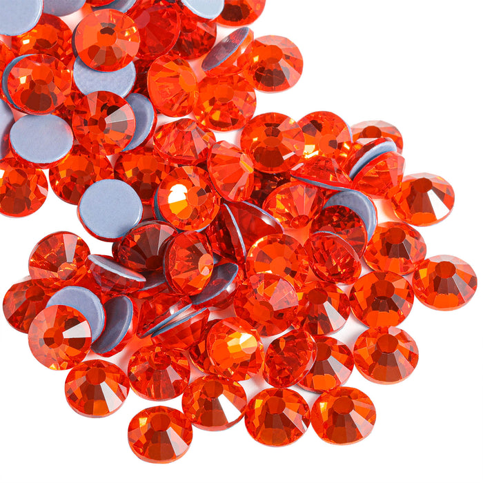Beadsland Hotfix-Strasssteine, Kristall-Strasssteine ​​zum Basteln von Kleidung, DIY-Dekoration, Orange