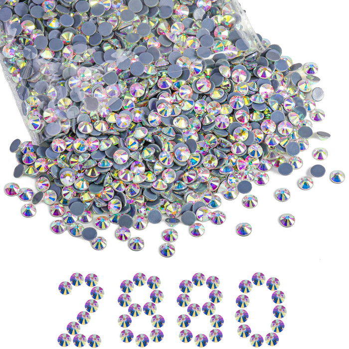 Beadsland Hotfix-Strasssteine ​​in Großpackung, 14400 Stück Hotfix-Strasssteine ​​zum Basteln von Kleidung, DIY-Dekoration, SS10-SS30-Crystal AB