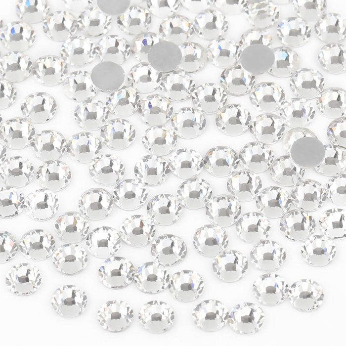 Beadsland Kristall-Strasssteine ​​mit flacher Rückseite, runde Edelsteine ​​für Nagelkunst und Bastelarbeiten, zum Kleben – Kristall